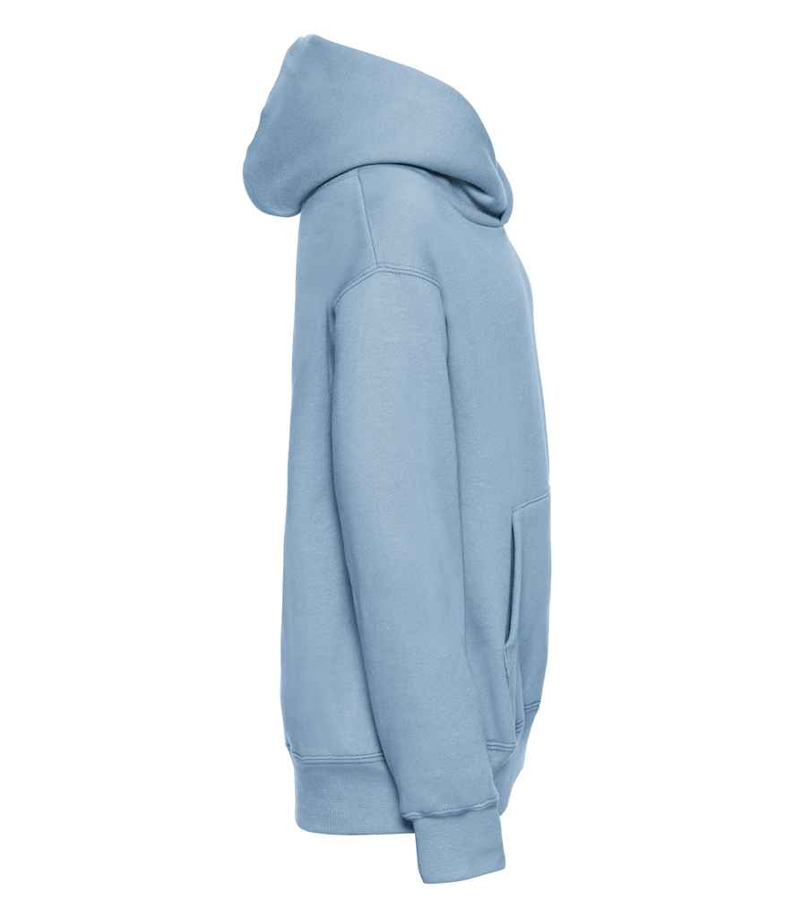 Russell Schoolgear Kids Hooded Sweatshirt in by Russell — Custom branded clothing by Print Press, featuring premium embroidery produced in our specialist print lab in the UK.