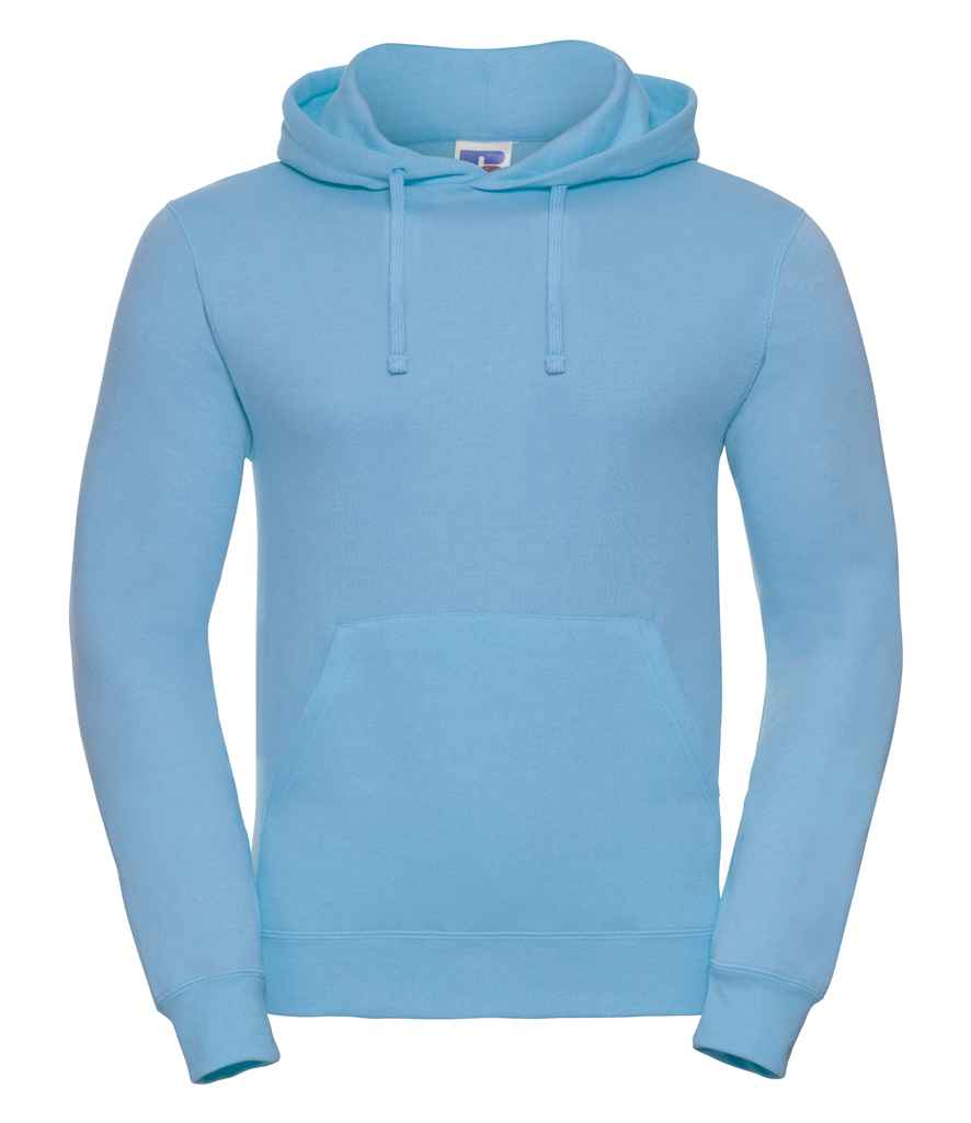 Russell Hooded Sweatshirt in by Russell — Custom branded clothing by Print Press, featuring premium embroidery produced in our specialist print lab in the UK.