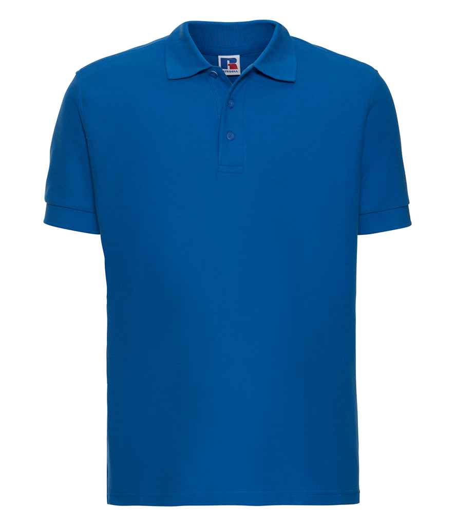 Russell Ultimate Cotton Piqué Polo Shirt in Azure by Russell — Custom branded clothing by Print Press, featuring premium embroidery produced in our specialist print lab in the UK.
