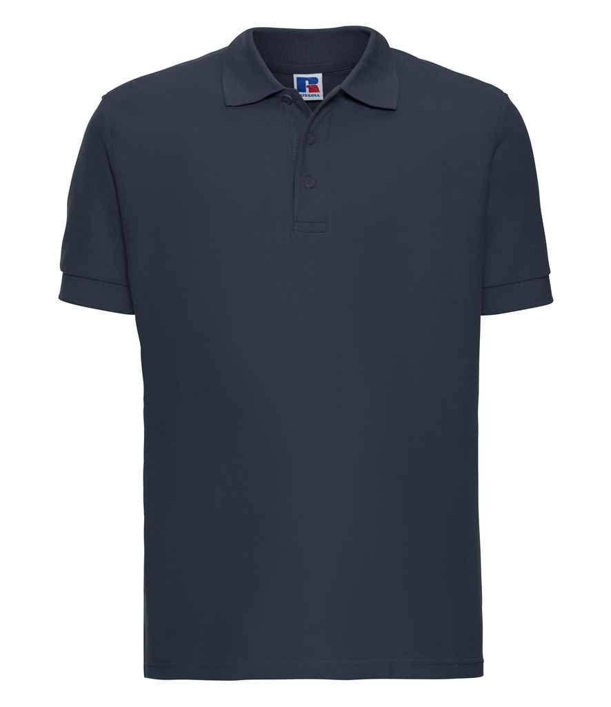 Russell Ultimate Cotton Piqué Polo Shirt in French Navy by Russell — Custom branded clothing by Print Press, featuring premium embroidery produced in our specialist print lab in the UK.
