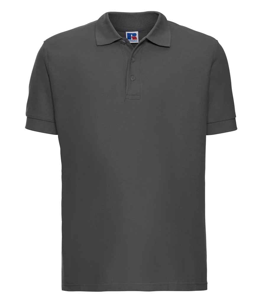 Russell Ultimate Cotton Piqué Polo Shirt in Titanium by Russell — Custom branded clothing by Print Press, featuring premium embroidery produced in our specialist print lab in the UK.