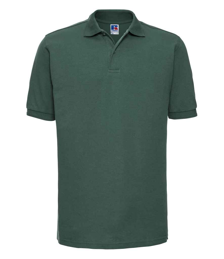 Russell Hardwearing Poly/Cotton Piqué Polo Shirt in Bottle Green by Russell — Custom branded clothing by Print Press, featuring premium embroidery produced in our specialist print lab in the UK.