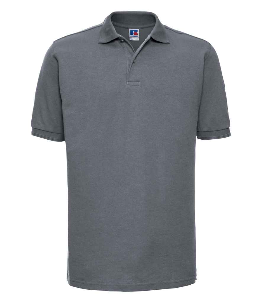 Russell Hardwearing Poly/Cotton Piqué Polo Shirt in Convoy Grey by Russell — Custom branded clothing by Print Press, featuring premium embroidery produced in our specialist print lab in the UK.