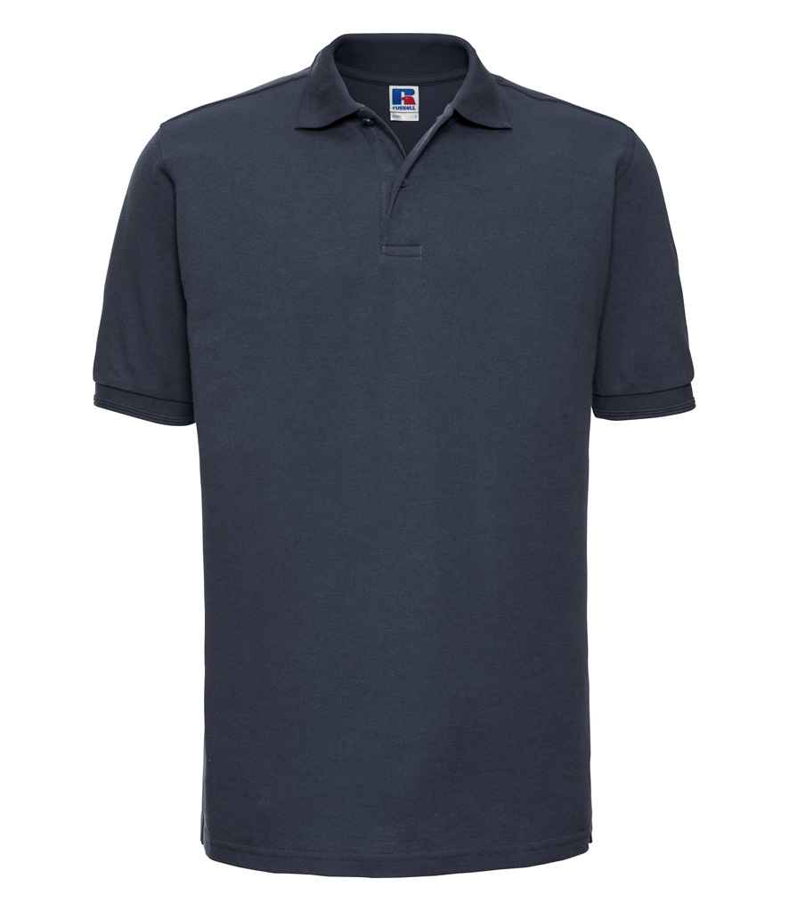 Russell Hardwearing Poly/Cotton Piqué Polo Shirt in French Navy by Russell — Custom branded clothing by Print Press, featuring premium embroidery produced in our specialist print lab in the UK.