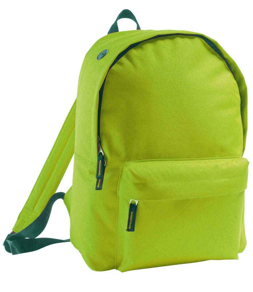 SOL'S Rider Backpack in ONE Apple Green by SOL'S — Custom branded clothing by Print Press, featuring premium embroidery produced in our specialist print lab in the UK.