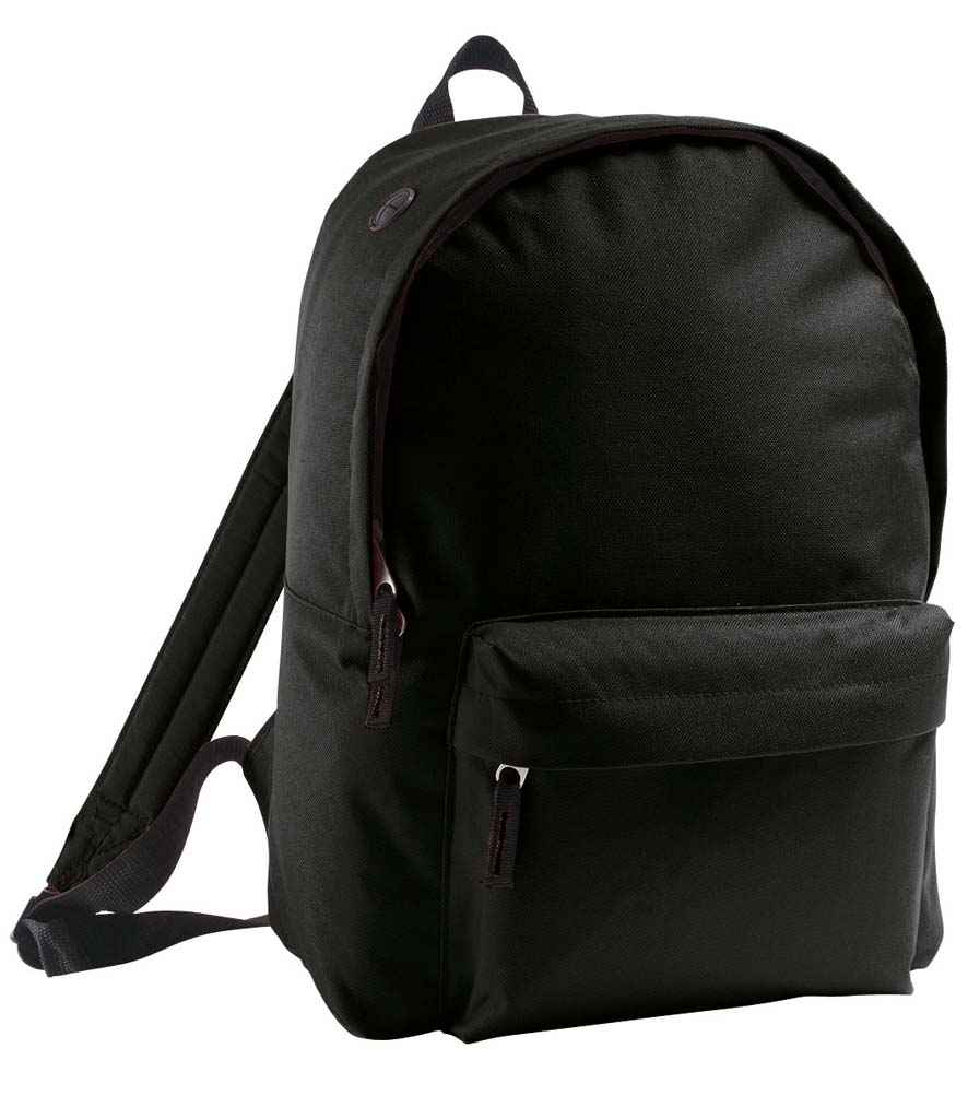 SOL'S Rider Backpack in ONE Black by SOL'S — Custom branded clothing by Print Press, featuring premium embroidery produced in our specialist print lab in the UK.