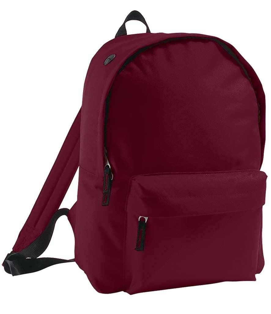 SOL'S Rider Backpack in ONE Burgundy by SOL'S — Custom branded clothing by Print Press, featuring premium embroidery produced in our specialist print lab in the UK.