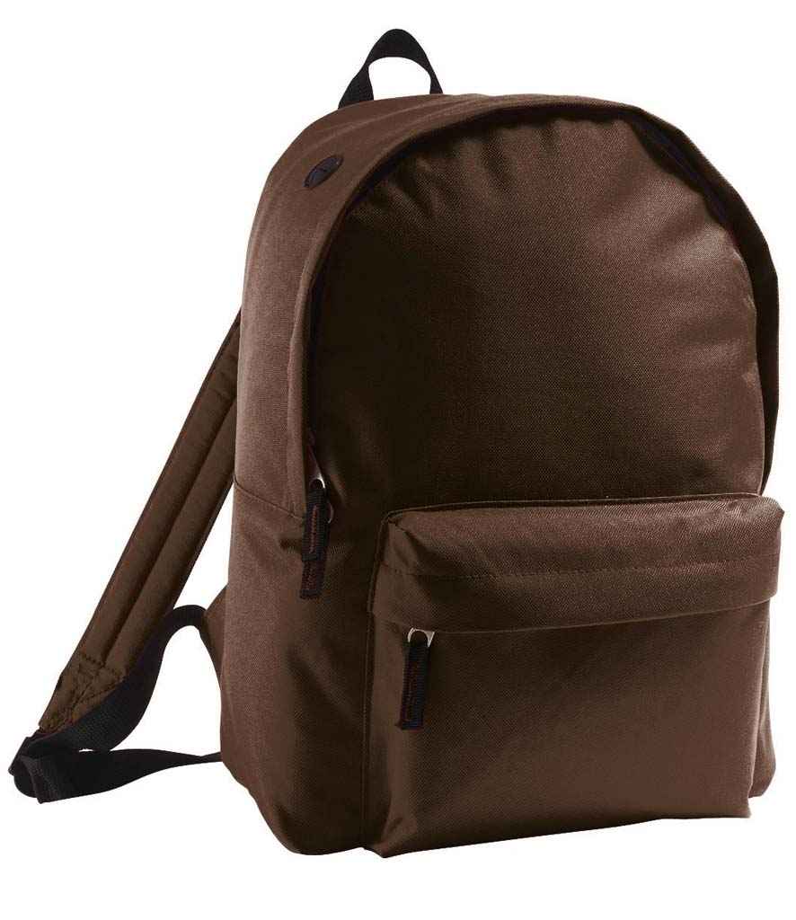 SOL'S Rider Backpack in ONE Chocolate by SOL'S — Custom branded clothing by Print Press, featuring premium embroidery produced in our specialist print lab in the UK.