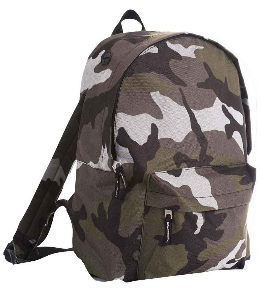 SOL'S Rider Backpack in ONE Camouflage by SOL'S — Custom branded clothing by Print Press, featuring premium embroidery produced in our specialist print lab in the UK.