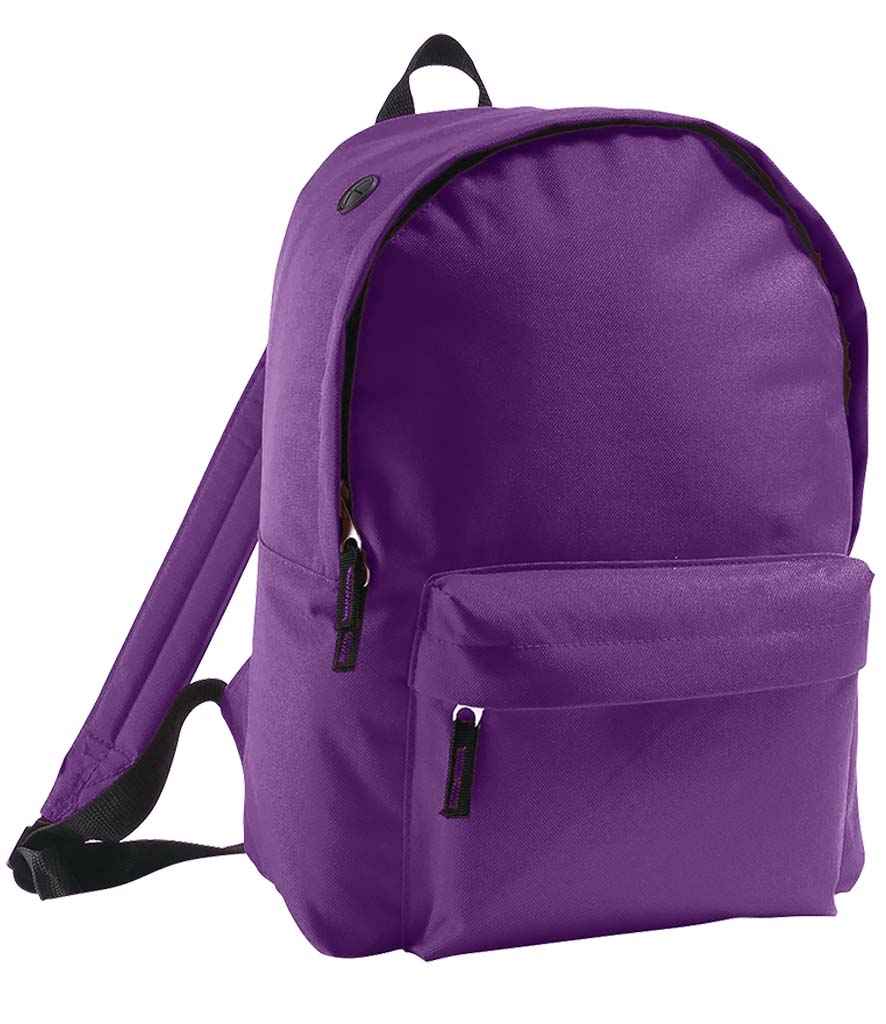 SOL'S Rider Backpack in ONE Dark Purple by SOL'S — Custom branded clothing by Print Press, featuring premium embroidery produced in our specialist print lab in the UK.