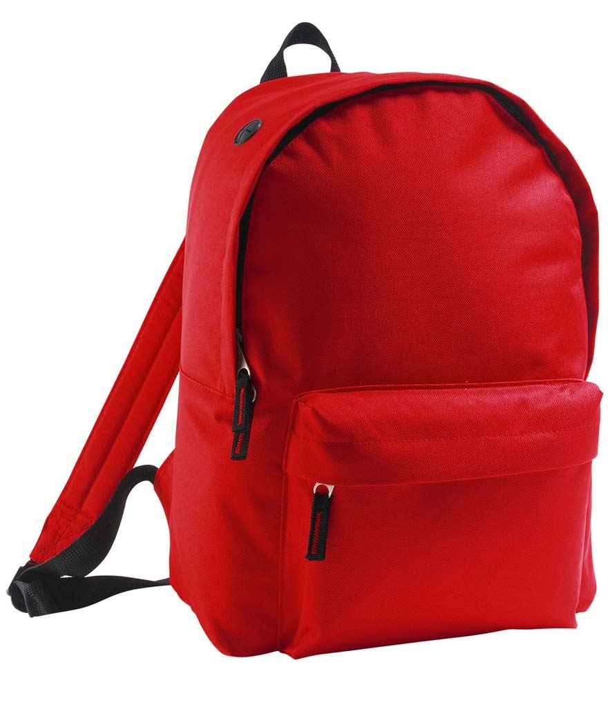 SOL'S Rider Backpack in ONE Red by SOL'S — Custom branded clothing by Print Press, featuring premium embroidery produced in our specialist print lab in the UK.