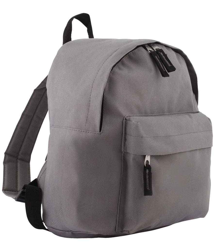 SOL'S Kids Rider Backpack in ONE Graphite Grey by SOL'S — Custom branded clothing by Print Press, featuring premium embroidery produced in our specialist print lab in the UK.