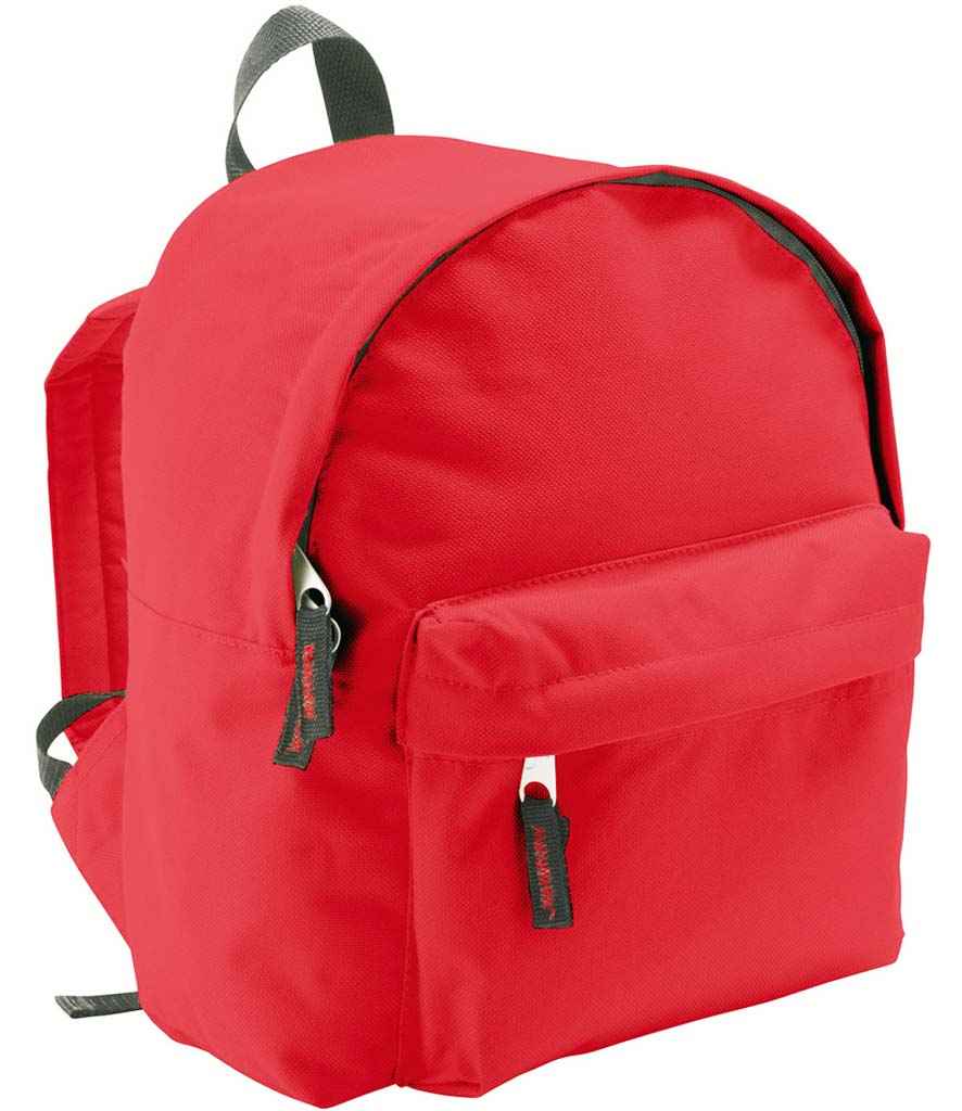 SOL'S Kids Rider Backpack in ONE Red by SOL'S — Custom branded clothing by Print Press, featuring premium embroidery produced in our specialist print lab in the UK.