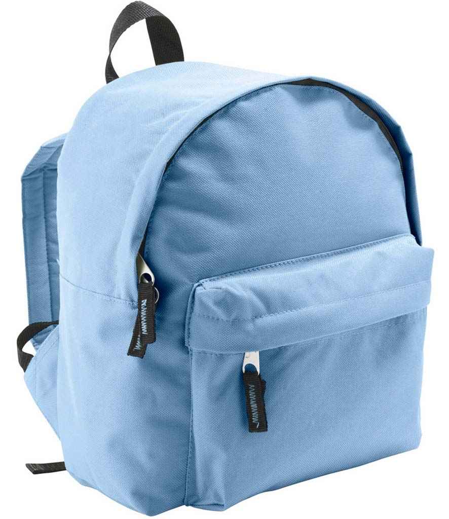 SOL'S Kids Rider Backpack in ONE Sky Blue by SOL'S — Custom branded clothing by Print Press, featuring premium embroidery produced in our specialist print lab in the UK.