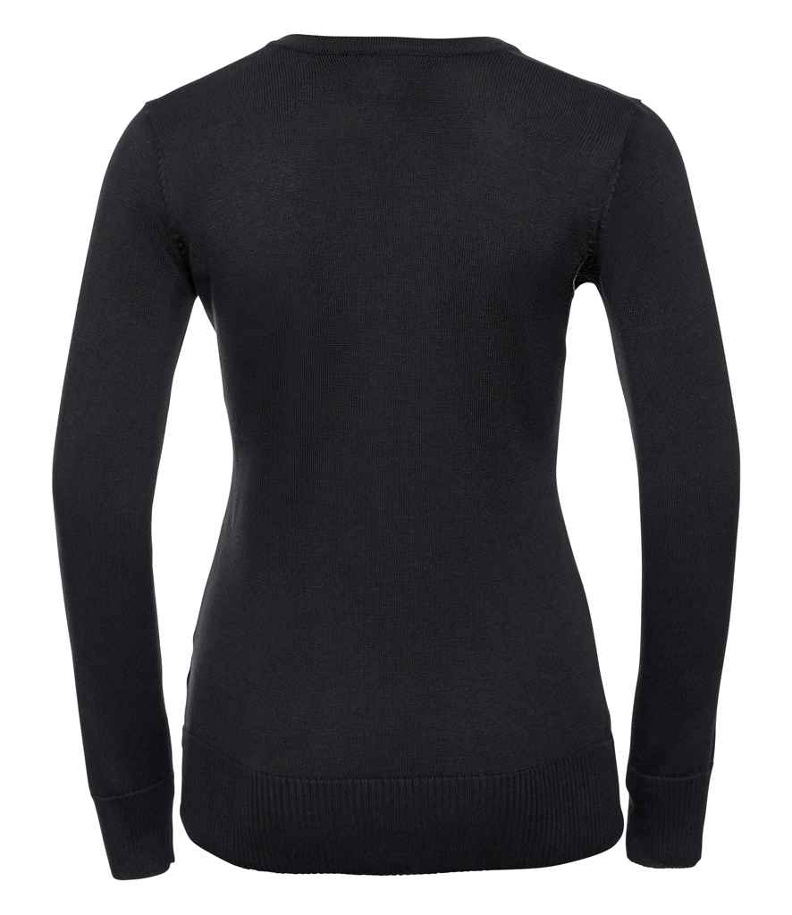 Russell Collection Ladies Cotton Acrylic V Neck Sweater in by Russell — Custom branded clothing by Print Press, featuring premium embroidery produced in our specialist print lab in the UK.