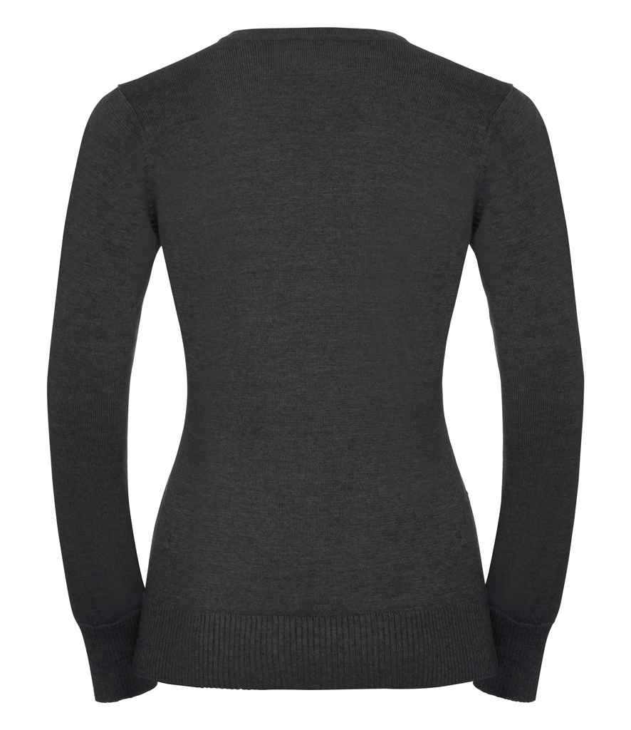 Russell Collection Ladies Cotton Acrylic V Neck Sweater in by Russell — Custom branded clothing by Print Press, featuring premium embroidery produced in our specialist print lab in the UK.