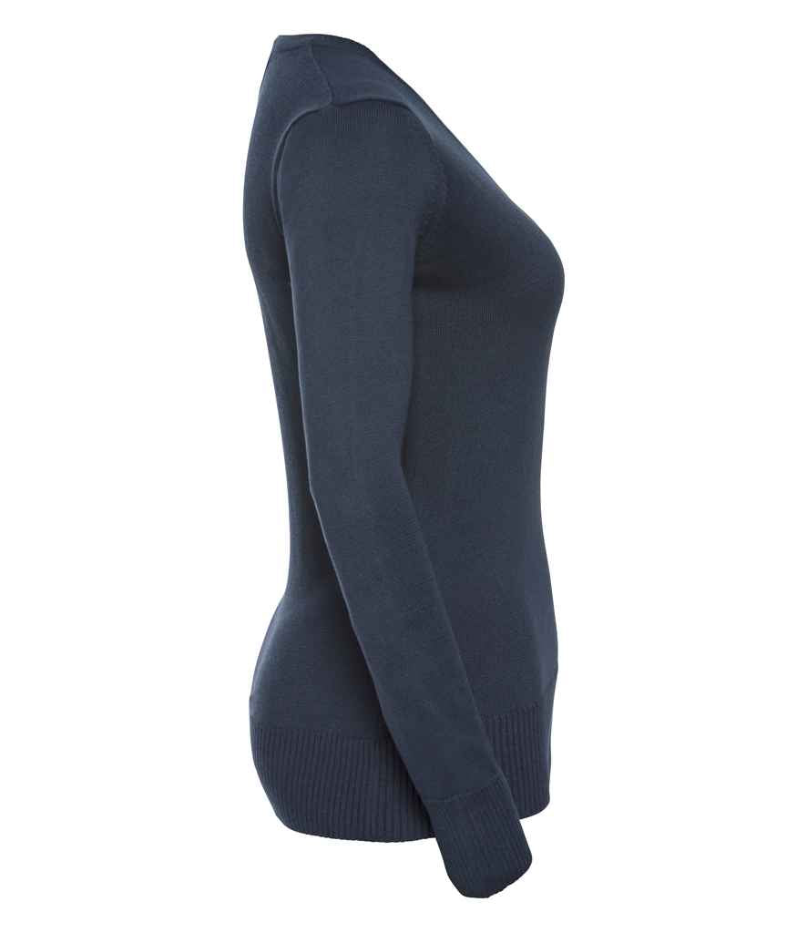 Russell Collection Ladies Cotton Acrylic V Neck Sweater in by Russell — Custom branded clothing by Print Press, featuring premium embroidery produced in our specialist print lab in the UK.