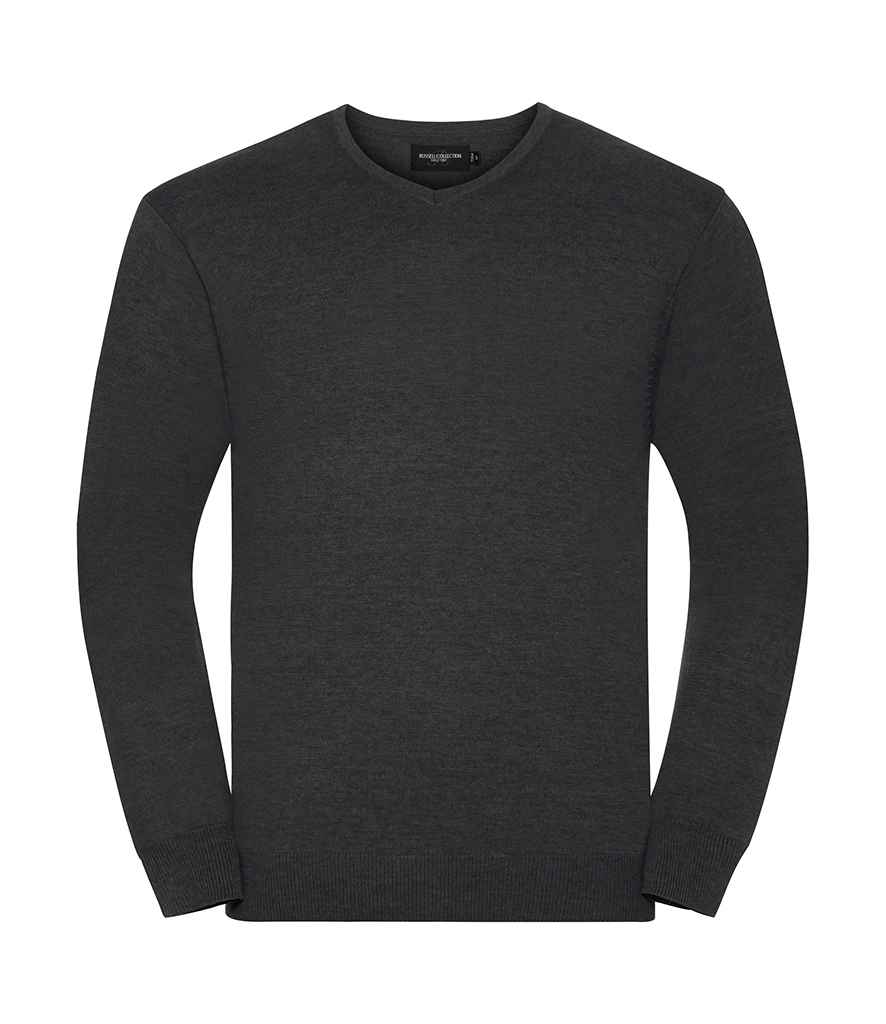 Russell Collection Cotton Acrylic V Neck Sweater in by Russell — Custom branded clothing by Print Press, featuring premium embroidery produced in our specialist print lab in the UK.