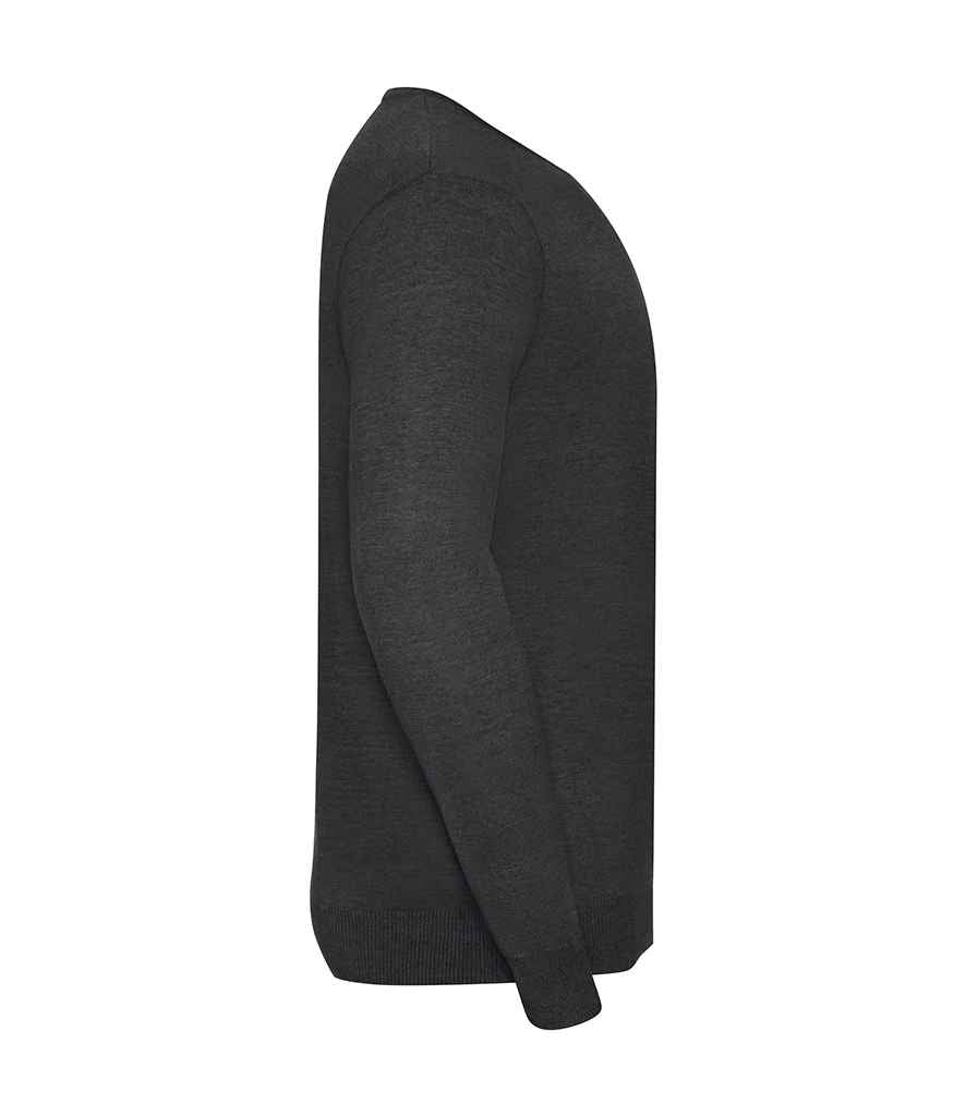 Russell Collection Cotton Acrylic V Neck Sweater in by Russell — Custom branded clothing by Print Press, featuring premium embroidery produced in our specialist print lab in the UK.
