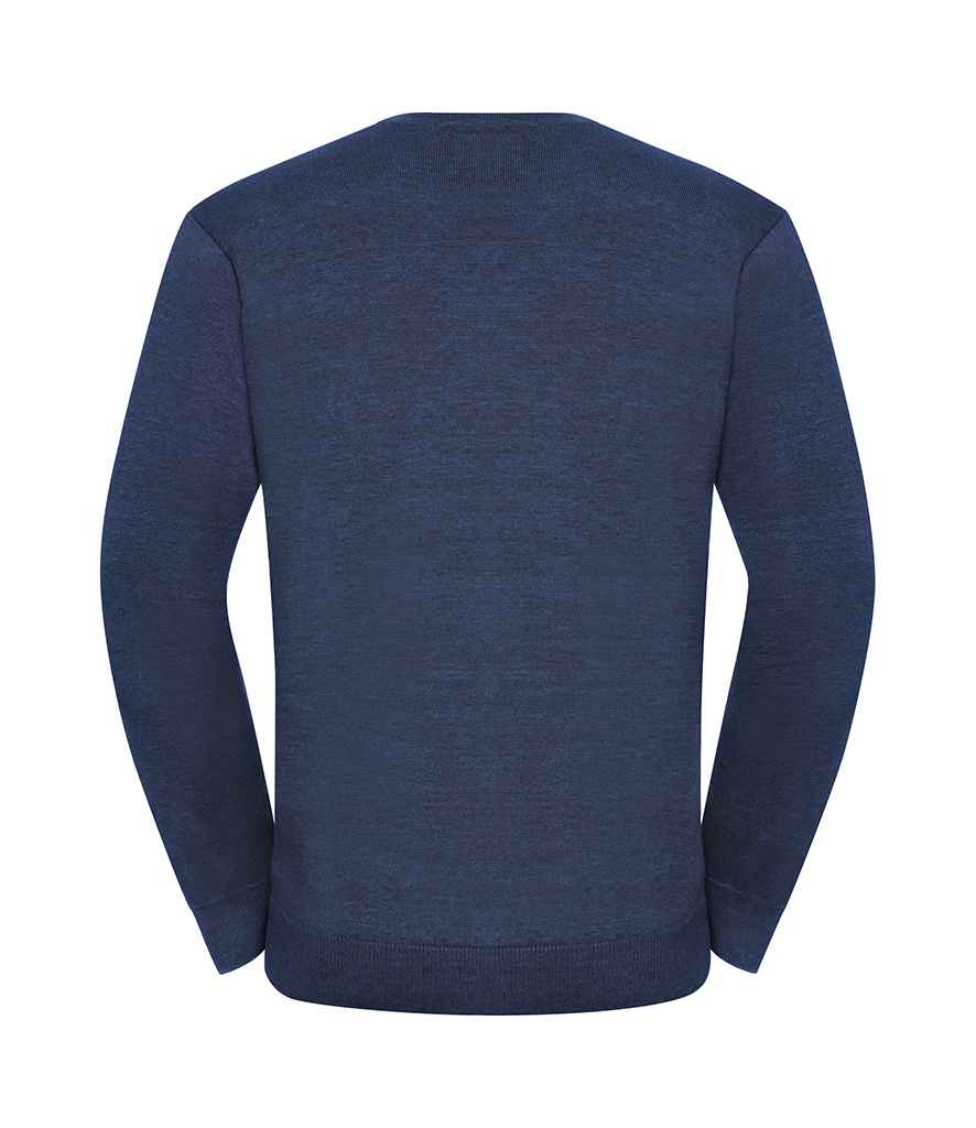 Russell Collection Cotton Acrylic V Neck Sweater in by Russell — Custom branded clothing by Print Press, featuring premium embroidery produced in our specialist print lab in the UK.