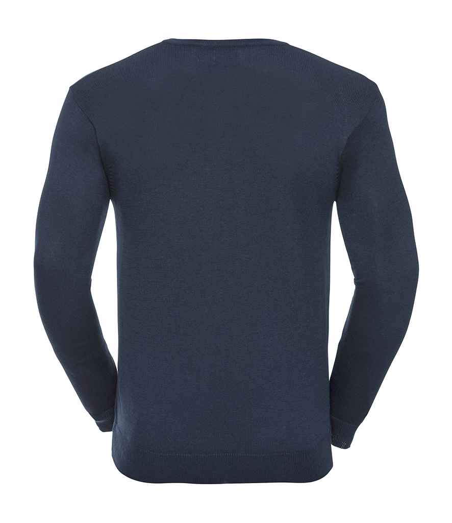 Russell Collection Cotton Acrylic V Neck Sweater in by Russell — Custom branded clothing by Print Press, featuring premium embroidery produced in our specialist print lab in the UK.