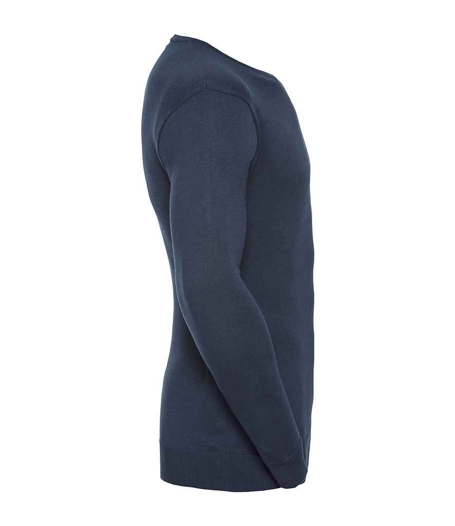 Russell Collection Cotton Acrylic V Neck Sweater in by Russell — Custom branded clothing by Print Press, featuring premium embroidery produced in our specialist print lab in the UK.