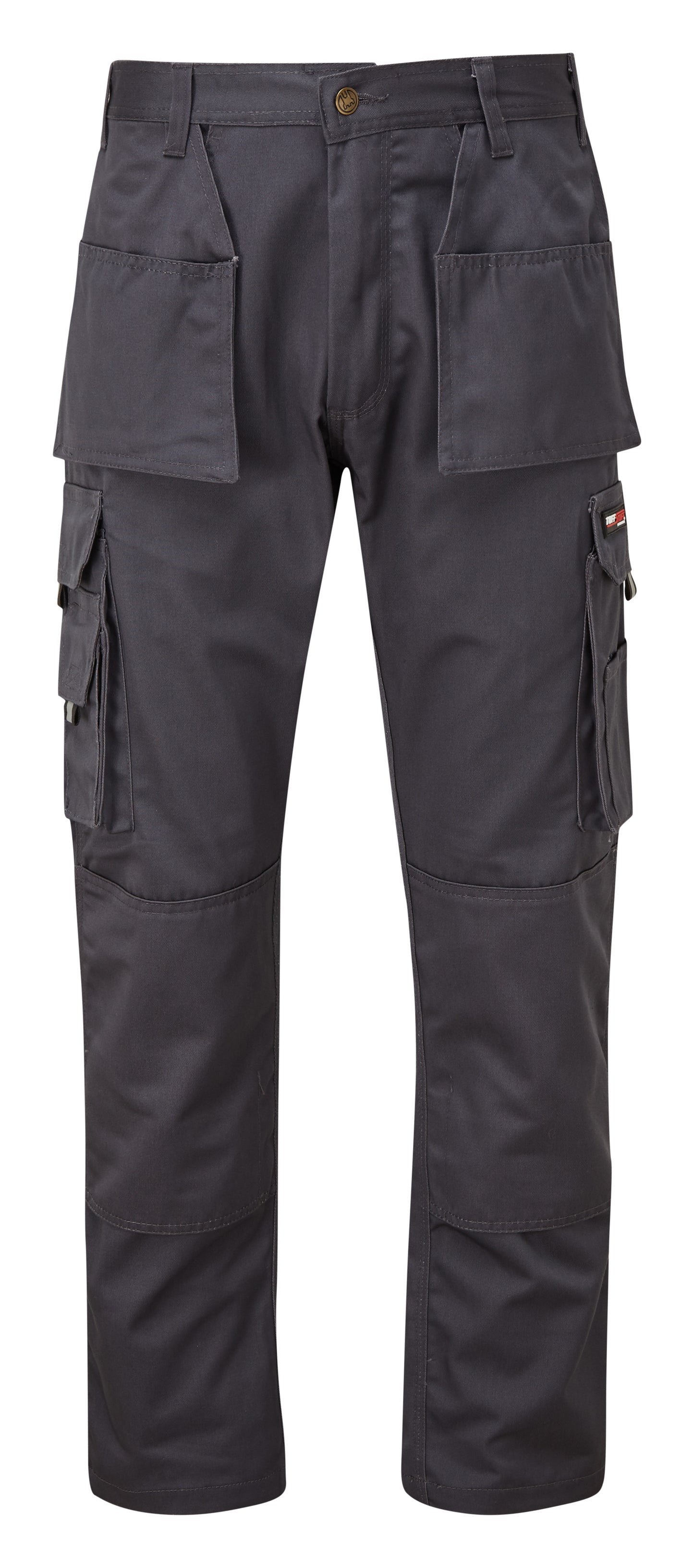 Tuffstuff Pro Work Trousers in GREY by TUFFSTUFF — Custom branded clothing by Print Press, featuring premium embroidery produced in our specialist print lab in the UK.