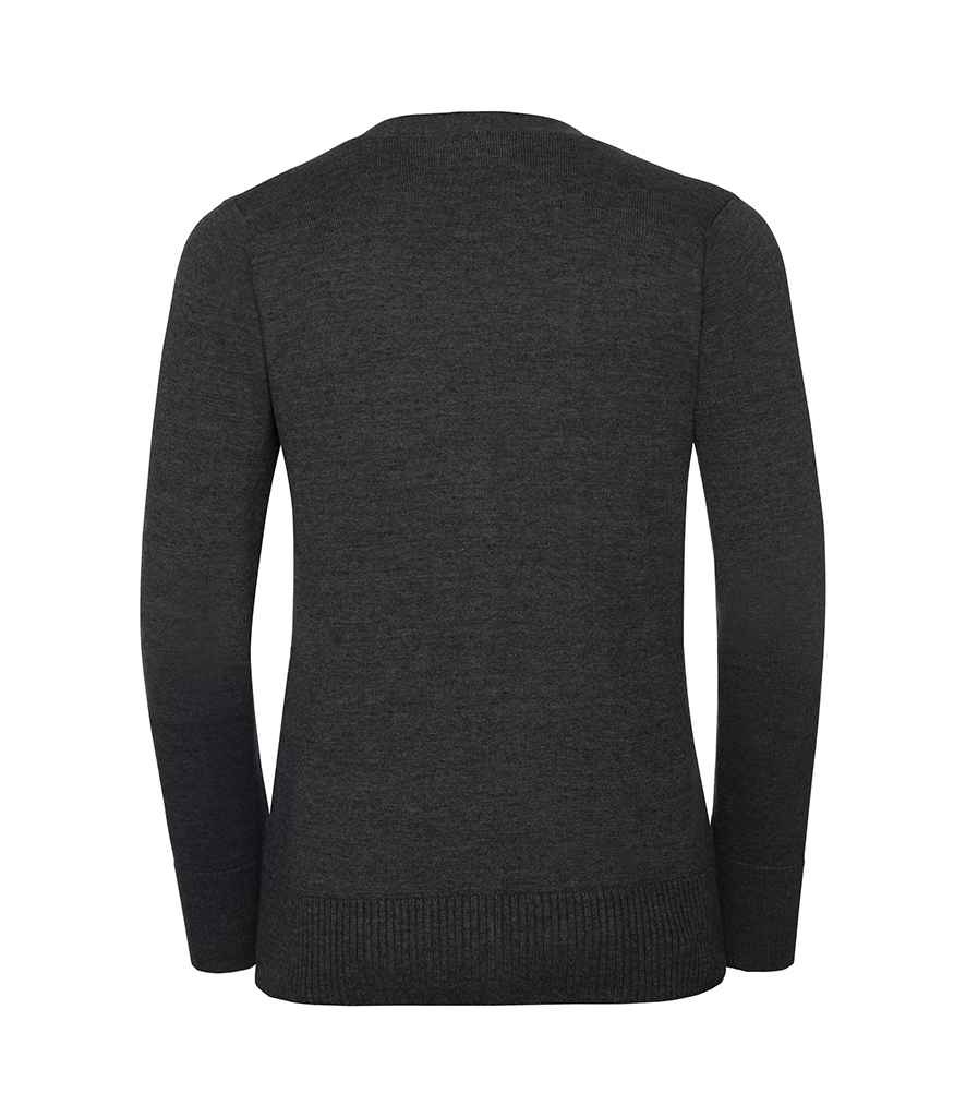 Russell Collection Ladies Cotton Acrylic V Neck Cardigan in by Russell — Custom branded clothing by Print Press, featuring premium embroidery produced in our specialist print lab in the UK.