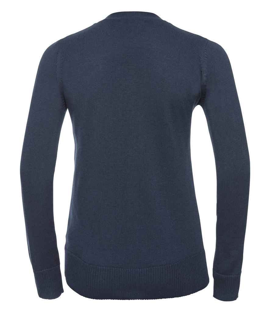 Russell Collection Ladies Cotton Acrylic V Neck Cardigan in by Russell — Custom branded clothing by Print Press, featuring premium embroidery produced in our specialist print lab in the UK.