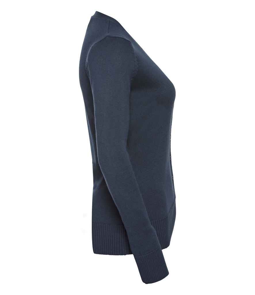 Russell Collection Ladies Cotton Acrylic V Neck Cardigan in by Russell — Custom branded clothing by Print Press, featuring premium embroidery produced in our specialist print lab in the UK.