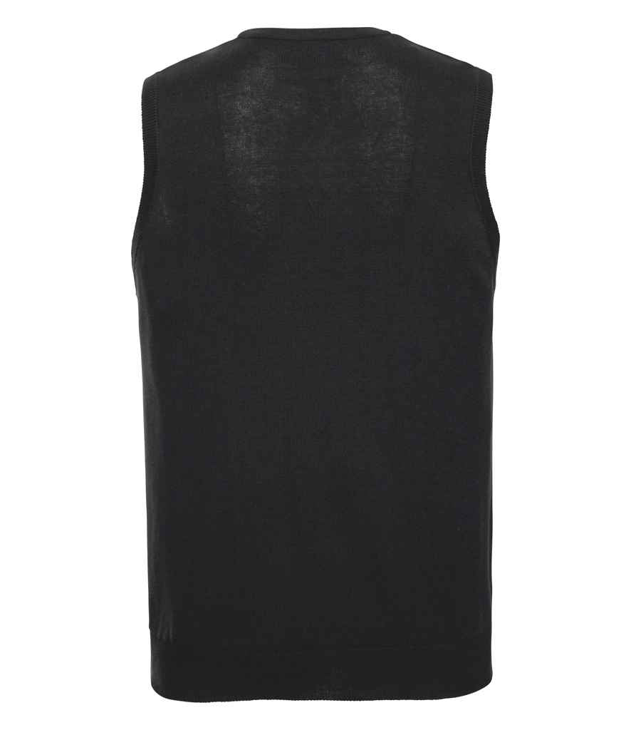 Russell Collection Sleeveless Cotton Acrylic V Neck Sweater in by Russell — Custom branded clothing by Print Press, featuring premium embroidery produced in our specialist print lab in the UK.