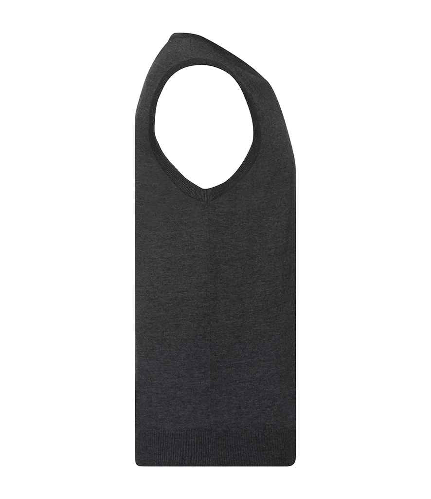 Russell Collection Sleeveless Cotton Acrylic V Neck Sweater in by Russell — Custom branded clothing by Print Press, featuring premium embroidery produced in our specialist print lab in the UK.