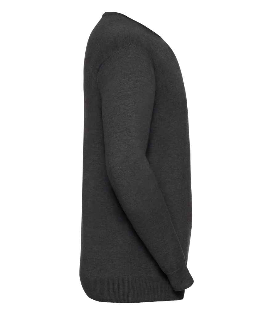 Russell Collection Cotton Acrylic Crew Neck Sweater in by Russell — Custom branded clothing by Print Press, featuring premium embroidery produced in our specialist print lab in the UK.