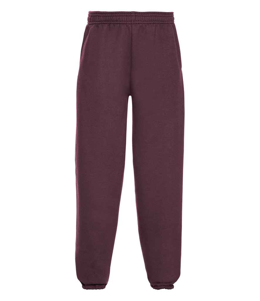 Russell Schoolgear Kids Elasticated Hem Jog Pants in Burgundy by Russell — Custom branded clothing by Print Press, featuring premium embroidery produced in our specialist print lab in the UK.