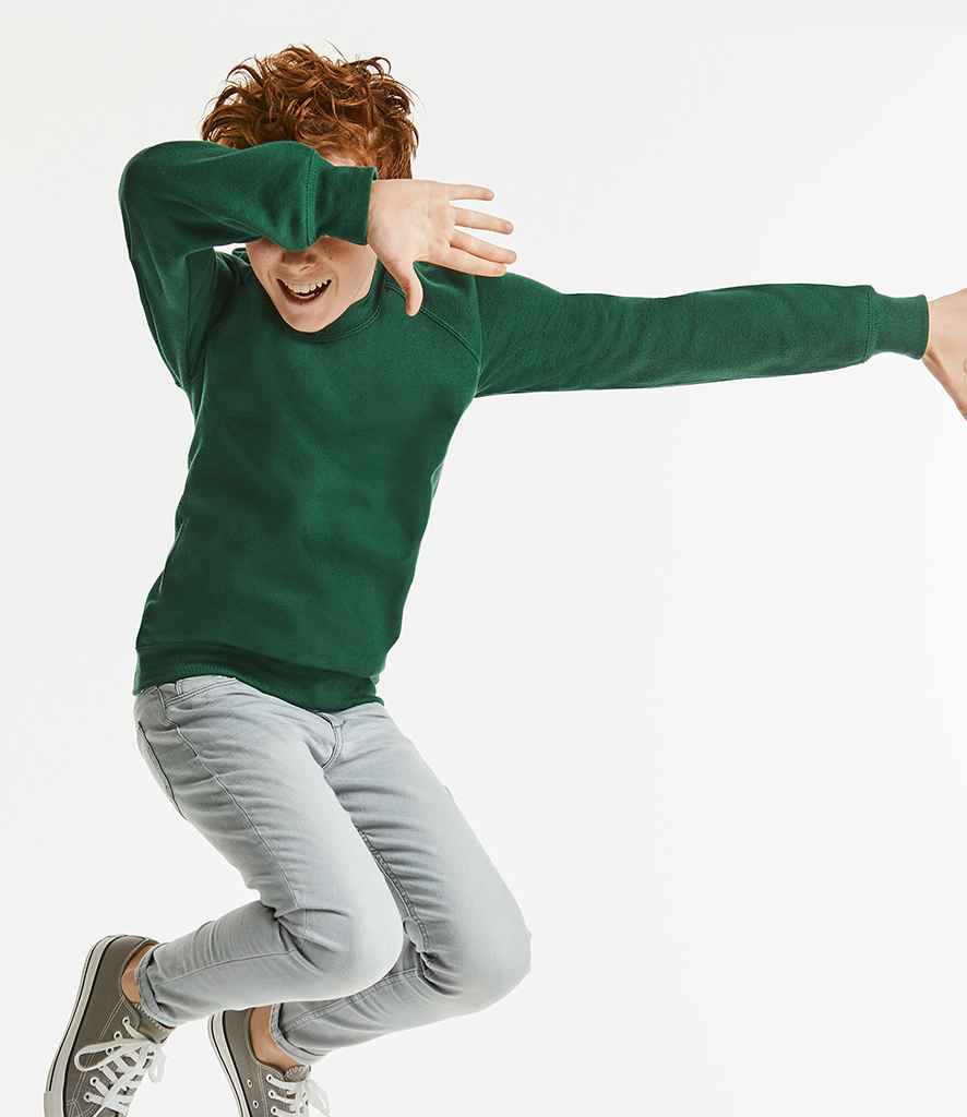 Russell Schoolgear Kids Raglan Sweatshirt in by Russell — Custom branded clothing by Print Press, featuring premium embroidery produced in our specialist print lab in the UK.