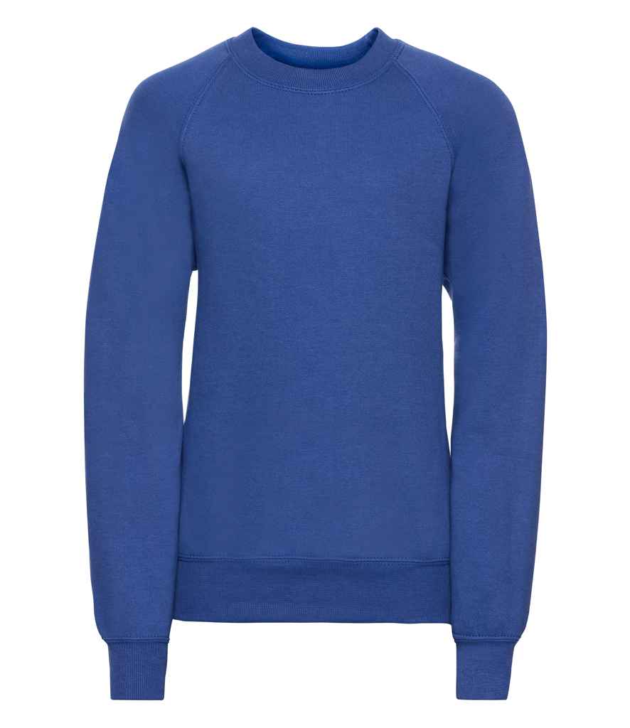 Russell Schoolgear Kids Raglan Sweatshirt in Bright Royal by Russell — Custom branded clothing by Print Press, featuring premium embroidery produced in our specialist print lab in the UK.