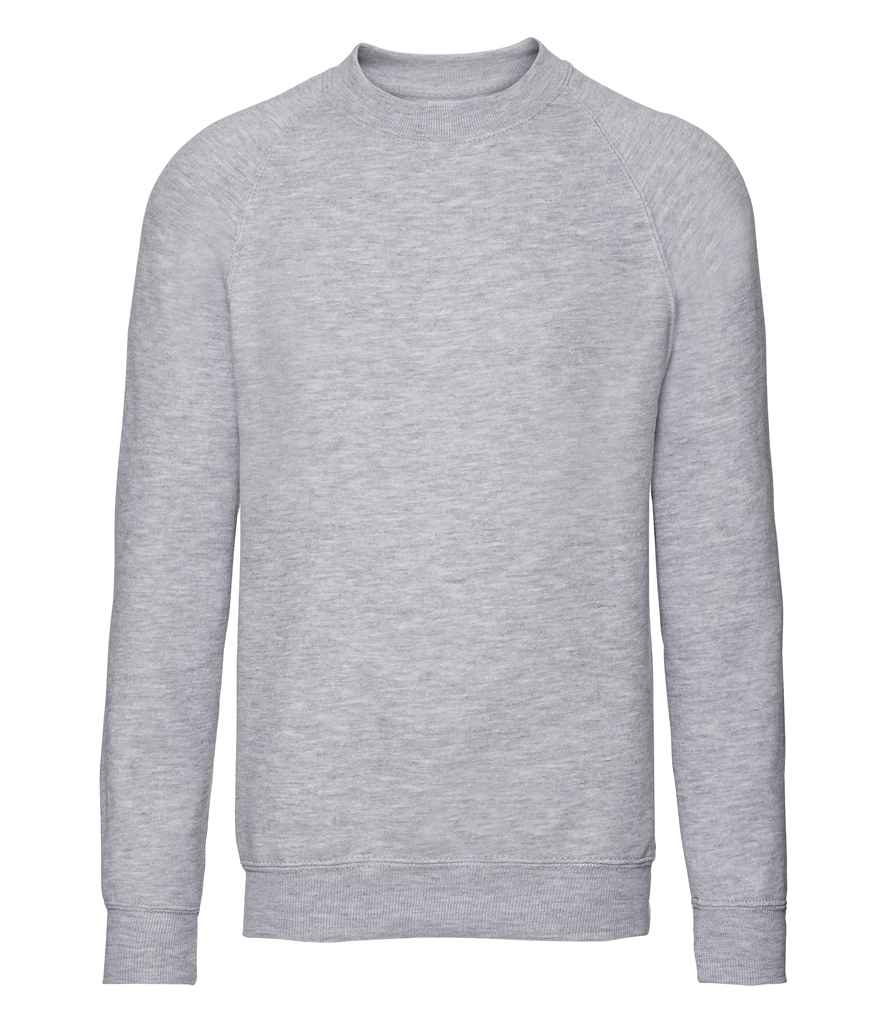 Russell Schoolgear Kids Raglan Sweatshirt in Light Oxford by Russell — Custom branded clothing by Print Press, featuring premium embroidery produced in our specialist print lab in the UK.