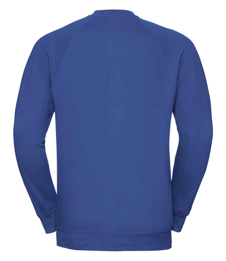 Russell Raglan Sweatshirt in by Russell — Custom branded clothing by Print Press, featuring premium embroidery produced in our specialist print lab in the UK.