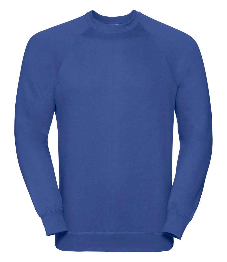Russell Raglan Sweatshirt in Bright Royal by Russell — Custom branded clothing by Print Press, featuring premium embroidery produced in our specialist print lab in the UK.