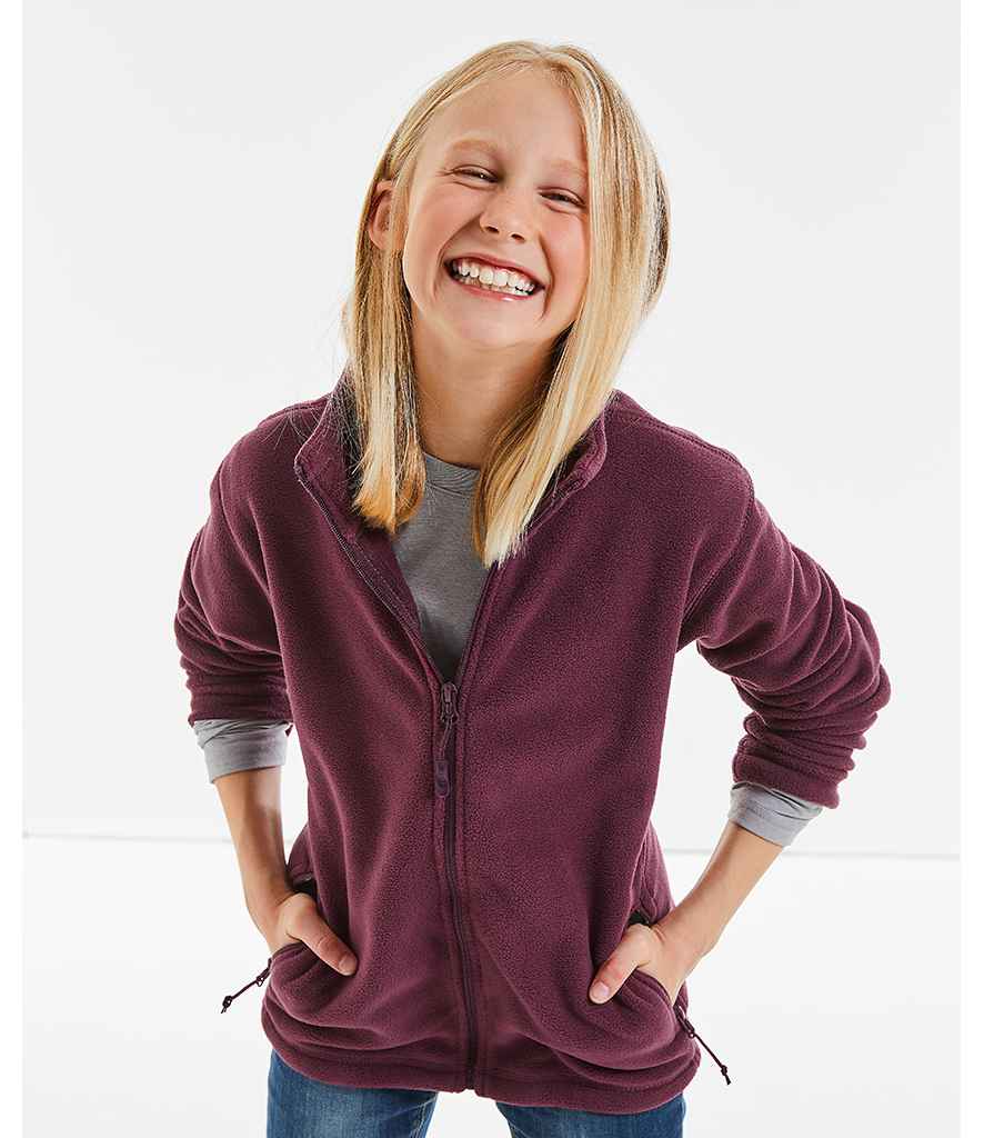 Russell Schoolgear Kids Outdoor Fleece Jacket in by Russell — Custom branded clothing by Print Press, featuring premium embroidery produced in our specialist print lab in the UK.