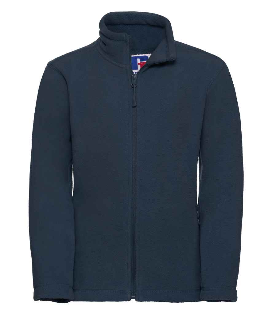 Russell Schoolgear Kids Outdoor Fleece Jacket in French Navy by Russell — Custom branded clothing by Print Press, featuring premium embroidery produced in our specialist print lab in the UK.