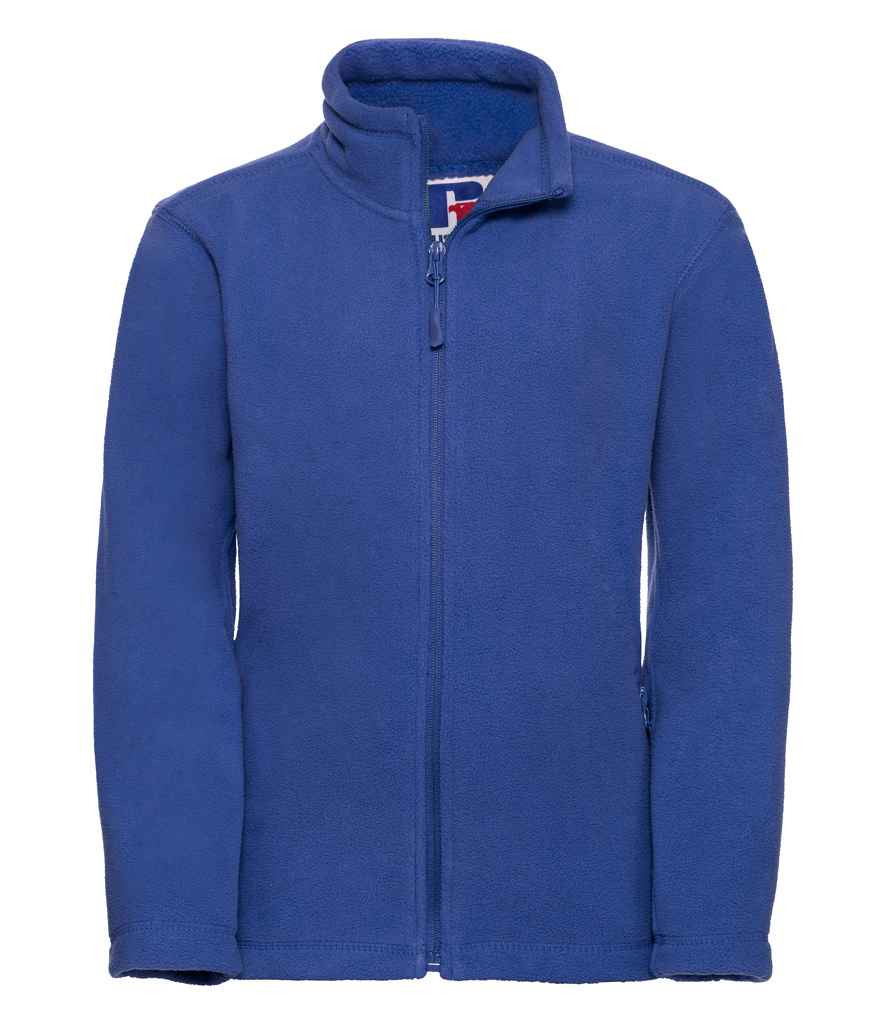 Russell Schoolgear Kids Outdoor Fleece Jacket in Royal Blue by Russell — Custom branded clothing by Print Press, featuring premium embroidery produced in our specialist print lab in the UK.