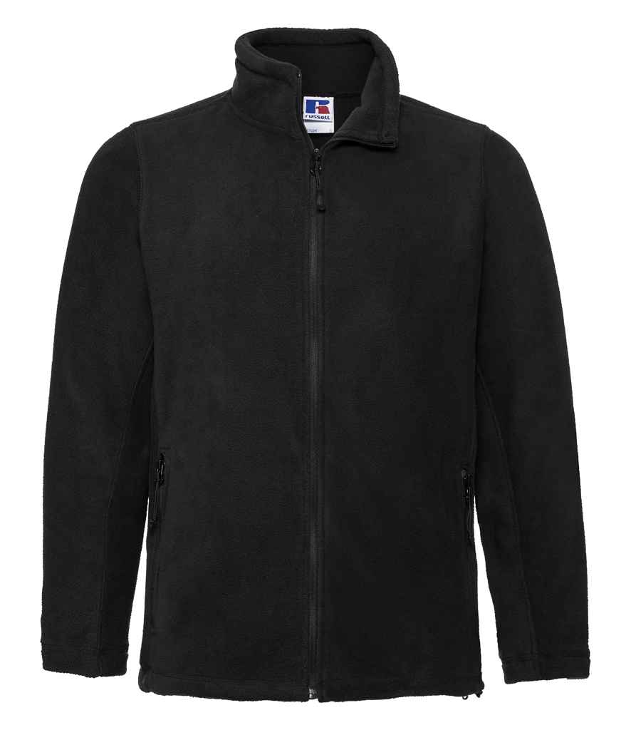 Russell Outdoor Fleece Jacket in Black by Russell — Custom branded clothing by Print Press, featuring premium embroidery produced in our specialist print lab in the UK.