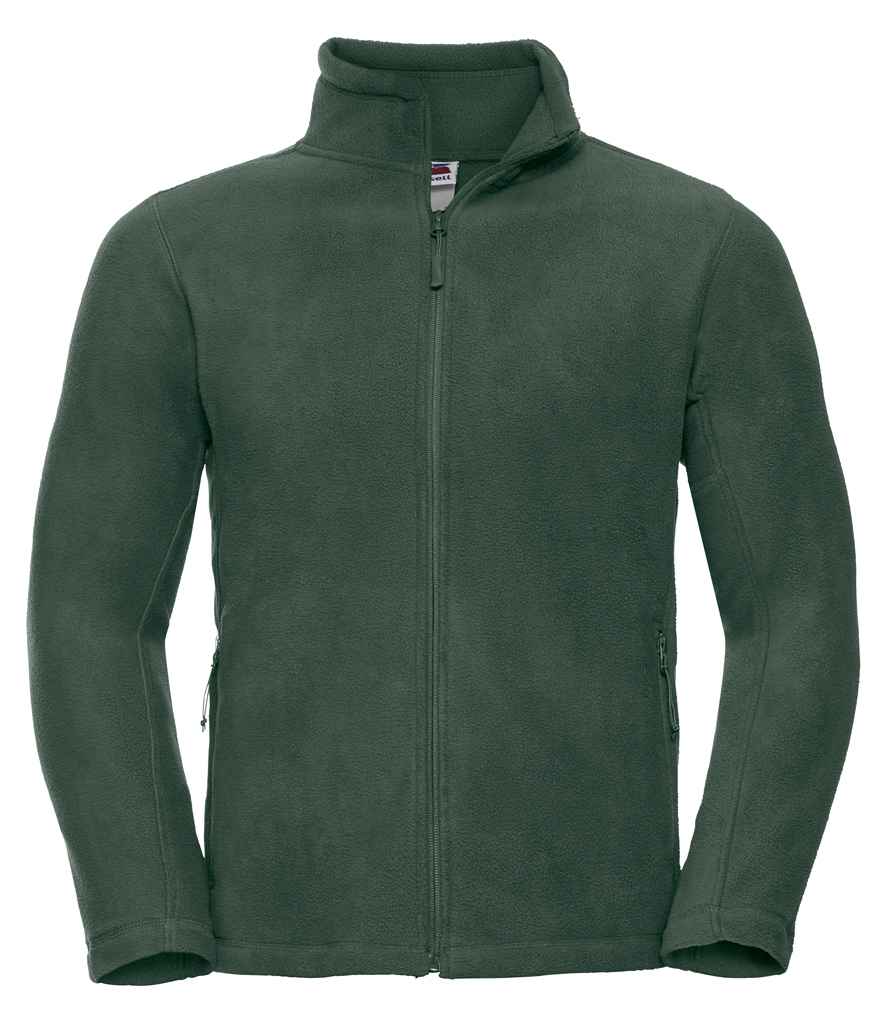 Russell Outdoor Fleece Jacket in Bottle Green by Russell — Custom branded clothing by Print Press, featuring premium embroidery produced in our specialist print lab in the UK.