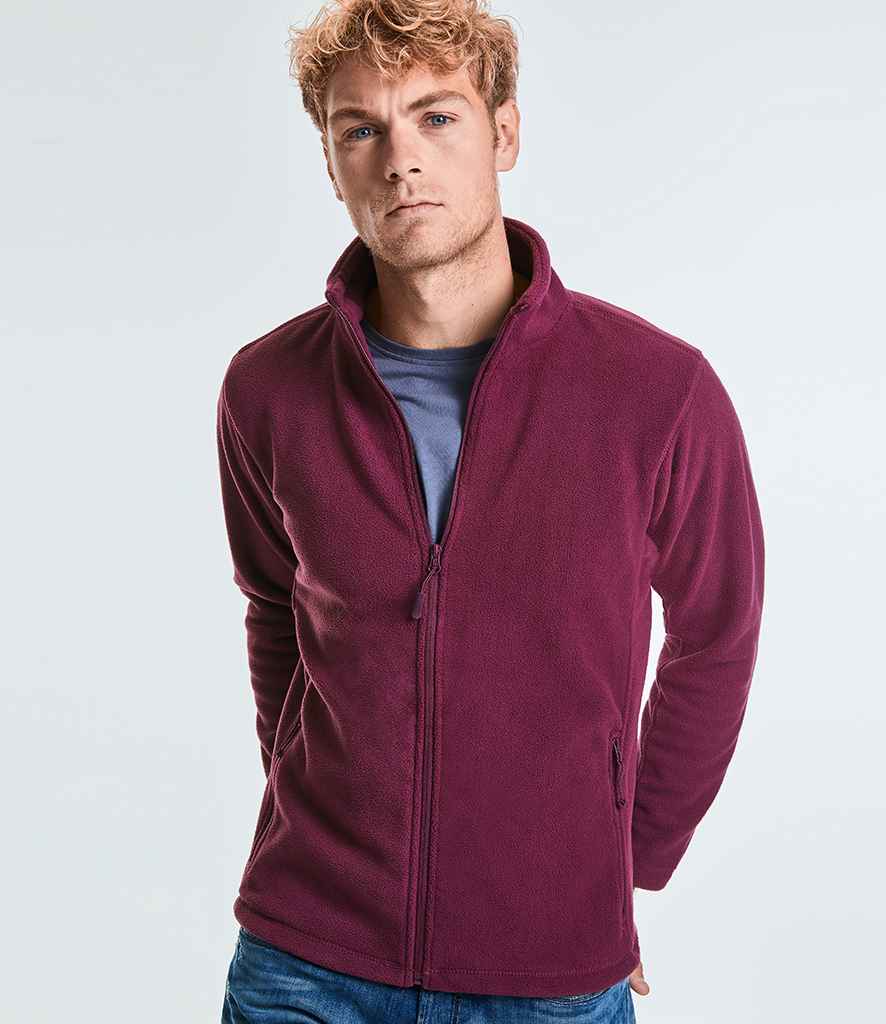 Russell Outdoor Fleece Jacket in Burgundy by Russell — Custom branded clothing by Print Press, featuring premium embroidery produced in our specialist print lab in the UK.