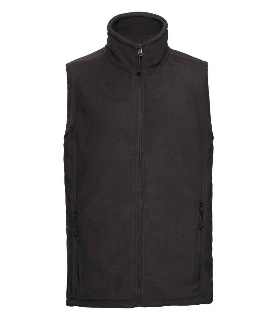 Russell Outdoor Fleece Gilet in Black by Russell — Custom branded clothing by Print Press, featuring premium embroidery produced in our specialist print lab in the UK.