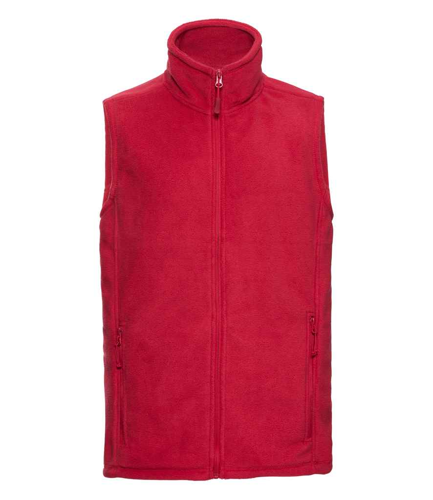 Russell Outdoor Fleece Gilet in Classic Red by Russell — Custom branded clothing by Print Press, featuring premium embroidery produced in our specialist print lab in the UK.
