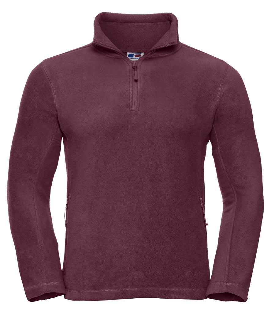 Russell Zip Neck Outdoor Fleece in Burgundy by Russell — Custom branded clothing by Print Press, featuring premium embroidery produced in our specialist print lab in the UK.