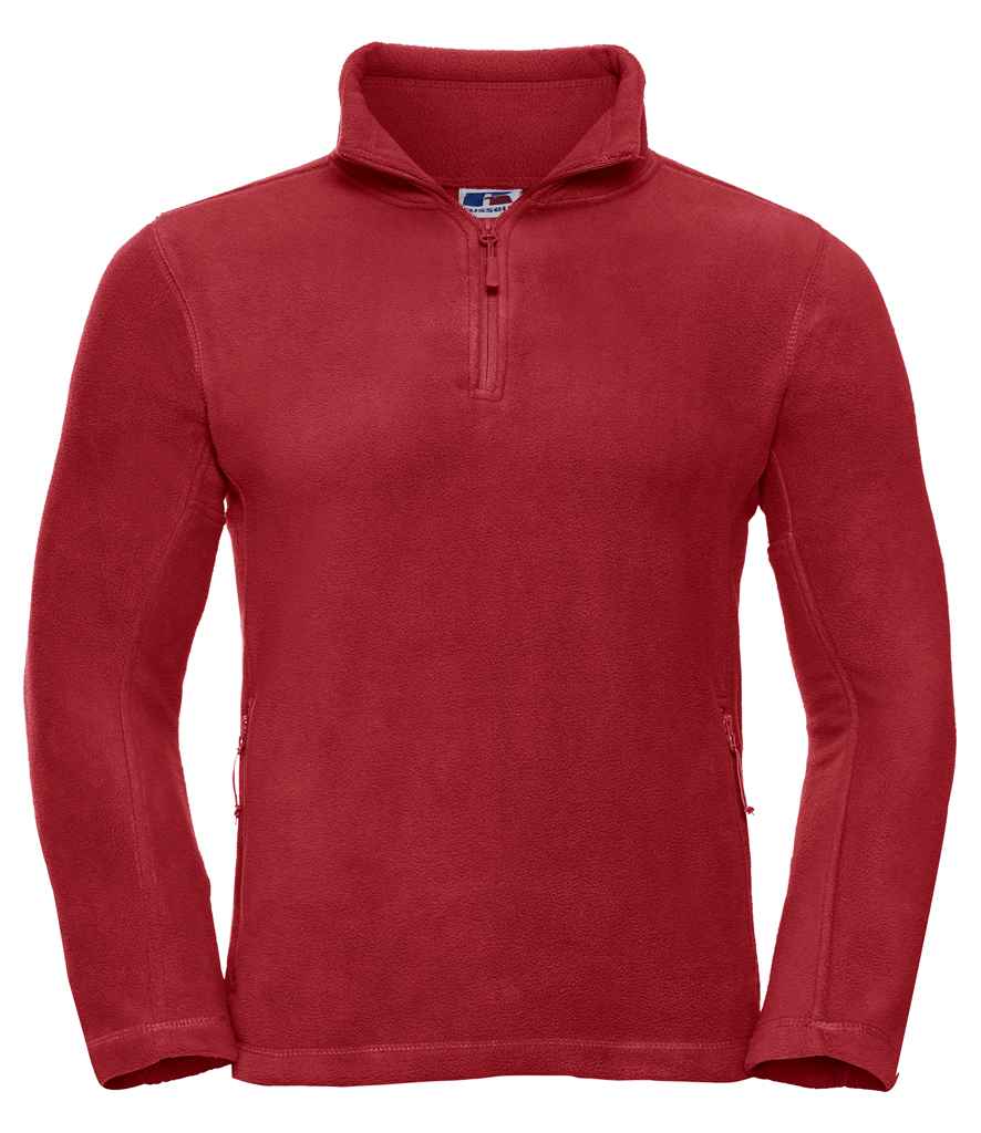 Russell Zip Neck Outdoor Fleece in Classic Red by Russell — Custom branded clothing by Print Press, featuring premium embroidery produced in our specialist print lab in the UK.