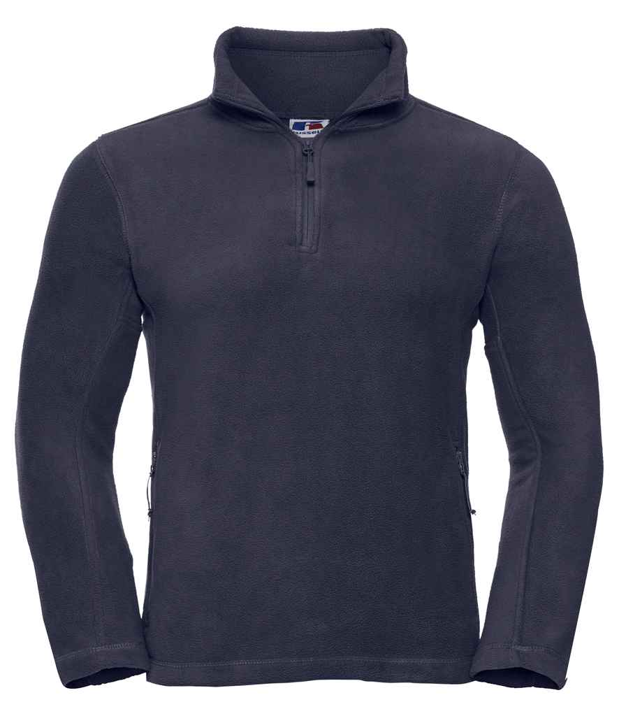 Russell Zip Neck Outdoor Fleece in French Navy by Russell — Custom branded clothing by Print Press, featuring premium embroidery produced in our specialist print lab in the UK.